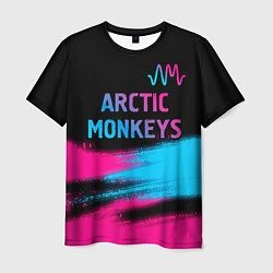 Футболка мужская Arctic Monkeys - neon gradient: символ сверху, цвет: 3D-принт