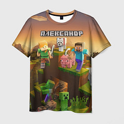 Футболка мужская Александр Minecraft, цвет: 3D-принт