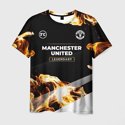 Мужская футболка Manchester United legendary sport fire / 3D-принт – фото 1