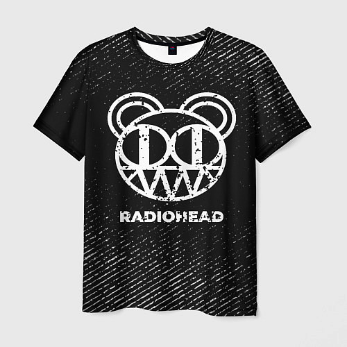 Мужская футболка Radiohead с потертостями на темном фоне / 3D-принт – фото 1