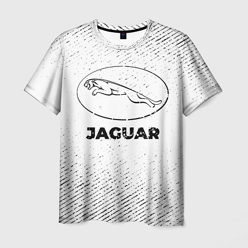 Мужская футболка Jaguar с потертостями на светлом фоне / 3D-принт – фото 1
