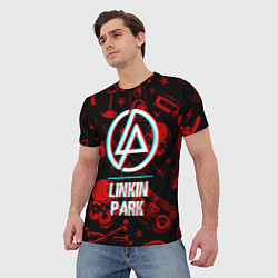 Футболка мужская Linkin Park rock glitch, цвет: 3D-принт — фото 2