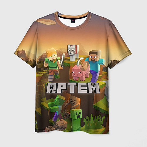 Мужская футболка Артем Minecraft / 3D-принт – фото 1