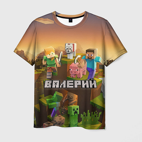 Мужская футболка Валерий Minecraft / 3D-принт – фото 1
