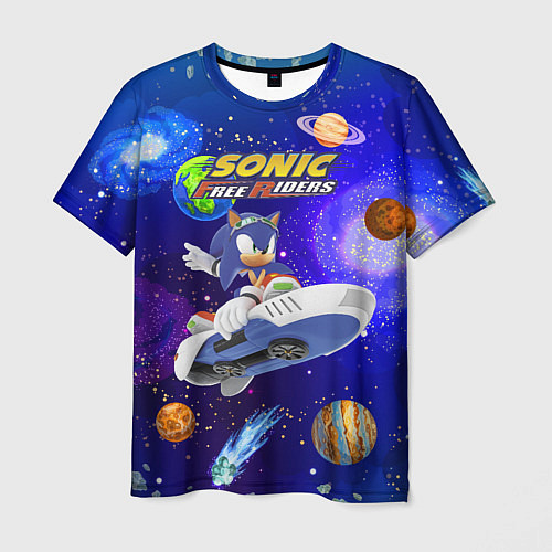 Мужская футболка Sonic Free Riders - Hedgehog - Racer / 3D-принт – фото 1