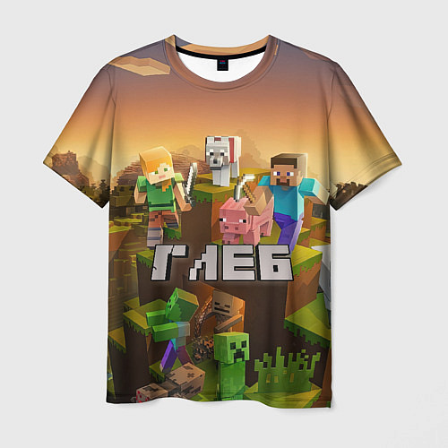 Мужская футболка Глеб Minecraft / 3D-принт – фото 1