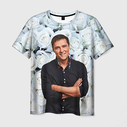 Мужская футболка Шатунов на фоне роз / 3D-принт – фото 1