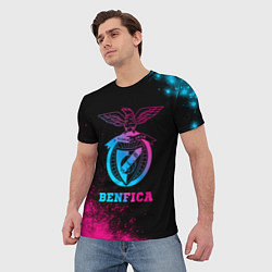Футболка мужская Benfica - neon gradient, цвет: 3D-принт — фото 2