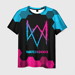 Футболка мужская Watch Dogs - neon gradient, цвет: 3D-принт