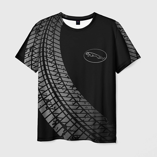 Мужская футболка Jaguar tire tracks / 3D-принт – фото 1