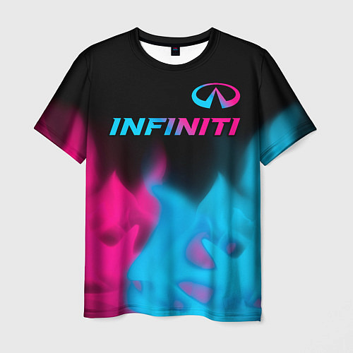 Мужская футболка Infiniti - neon gradient: символ сверху / 3D-принт – фото 1