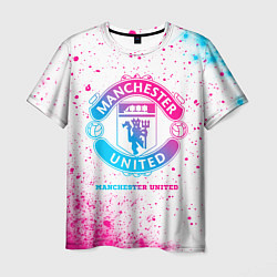 Футболка мужская Manchester United neon gradient style, цвет: 3D-принт