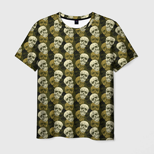 Мужская футболка Милитари улыбающиеся черепа / 3D-принт – фото 1