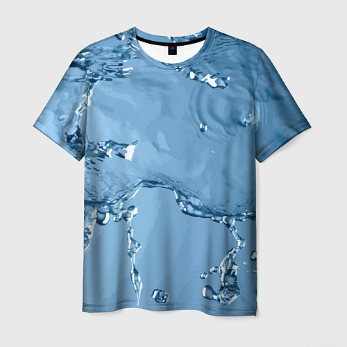 Мужская футболка Водные подтёки на стекле / 3D-принт – фото 1