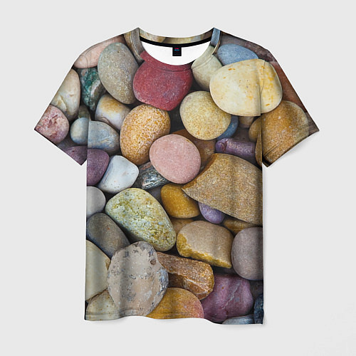 Мужская футболка Морская галька - пляж / 3D-принт – фото 1
