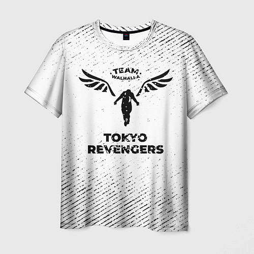 Мужская футболка Tokyo Revengers с потертостями на светлом фоне / 3D-принт – фото 1