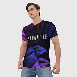 Футболка мужская Paramore neon monstera, цвет: 3D-принт — фото 2