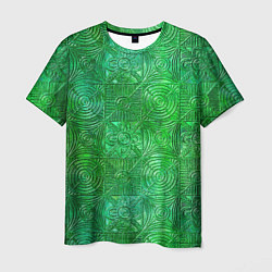 Футболка мужская Узорчатый зеленый стеклоблок имитация, цвет: 3D-принт