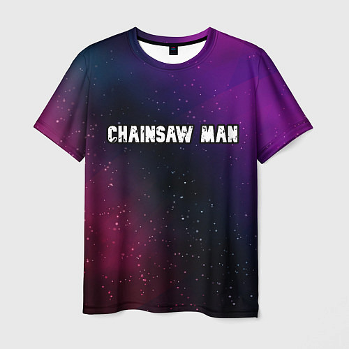 Мужская футболка Chainsaw Man gradient space / 3D-принт – фото 1