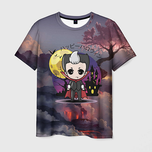 Мужская футболка Японский вампир - малолетка - сакура / 3D-принт – фото 1