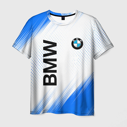 Мужская футболка Bmw синяя текстура / 3D-принт – фото 1