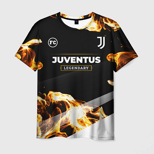 Мужская футболка Juventus legendary sport fire / 3D-принт – фото 1