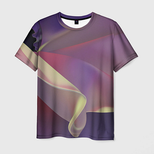 Мужская футболка Абстрактные объёмные волны бархата / 3D-принт – фото 1