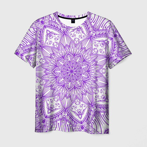 Мужская футболка Фиолетовая мандала / 3D-принт – фото 1