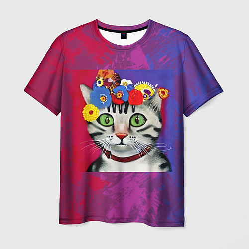 Мужская футболка Кошка Фриды Кало из нейросети / 3D-принт – фото 1