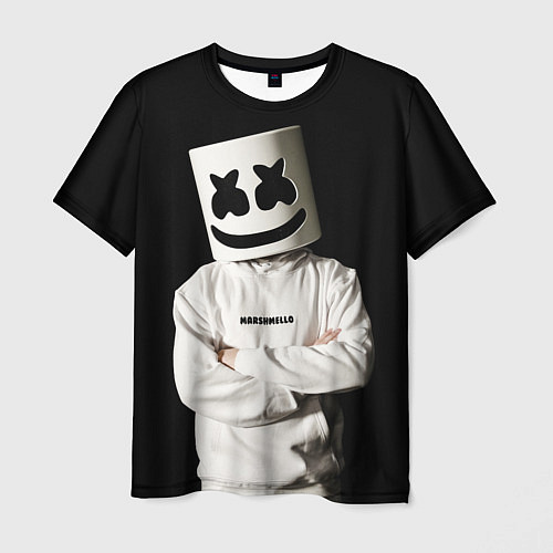 Мужская футболка Marshmello на чёрном фоне / 3D-принт – фото 1