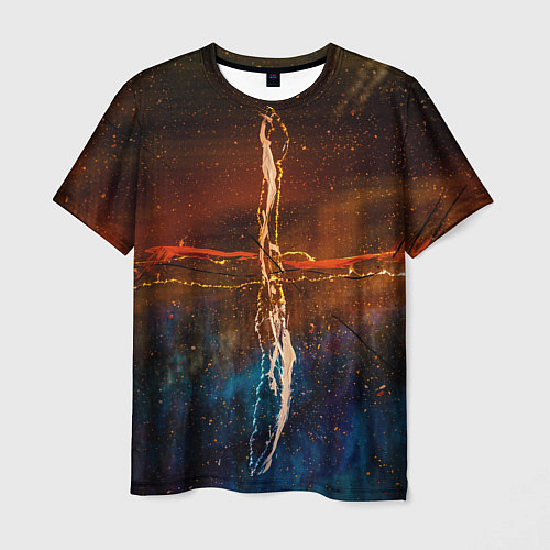 Мужская футболка Тени, блёстки и краски во тьме / 3D-принт – фото 1