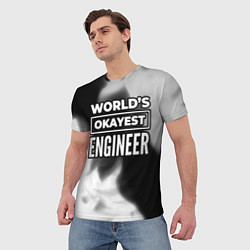 Футболка мужская Worlds okayest engineer - dark, цвет: 3D-принт — фото 2