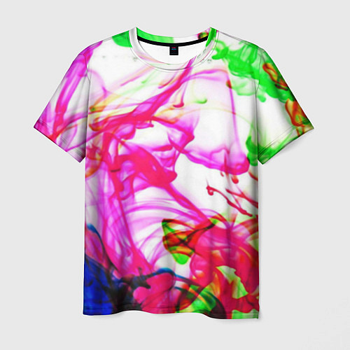 Мужская футболка Неоновые краски в воде / 3D-принт – фото 1