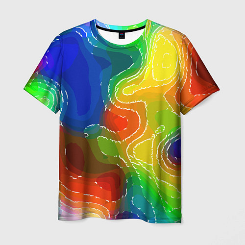 Мужская футболка Разноцветная абстрактная композиция / 3D-принт – фото 1