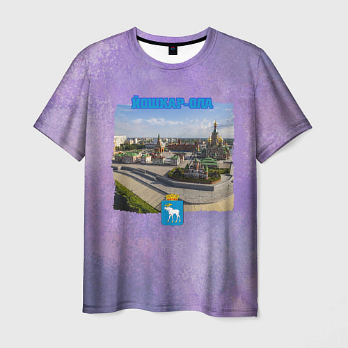 Мужская футболка Йошкар-Ола - основные достопримечательности / 3D-принт – фото 1