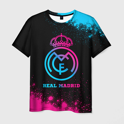 Мужская футболка Real Madrid - neon gradient / 3D-принт – фото 1