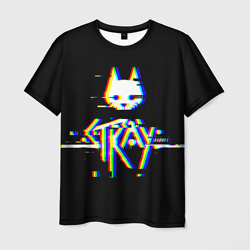 Мужская футболка Stray glitch logo / 3D-принт – фото 1