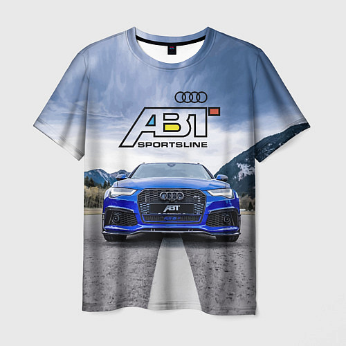Мужская футболка Audi ABT - sportsline на трассе / 3D-принт – фото 1