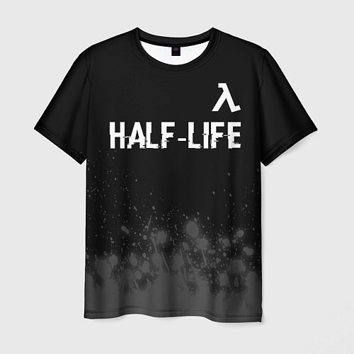 Мужская футболка Half-Life glitch на темном фоне: символ сверху / 3D-принт – фото 1