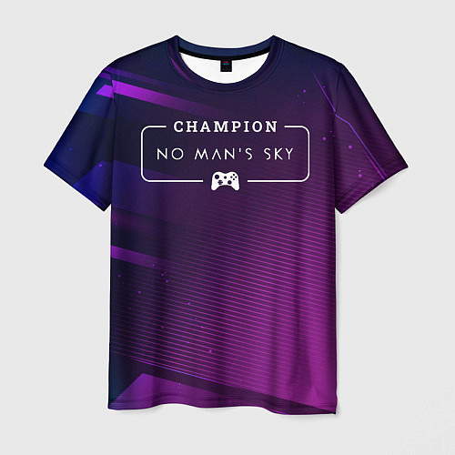 Мужская футболка No Mans Sky gaming champion: рамка с лого и джойст / 3D-принт – фото 1