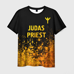 Мужская футболка Judas Priest - gold gradient: символ сверху