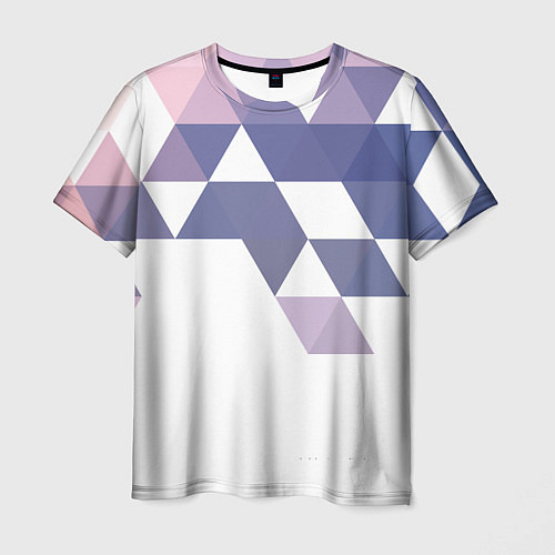Мужская футболка Розово-фиолетовый паттерн и белый фон / 3D-принт – фото 1
