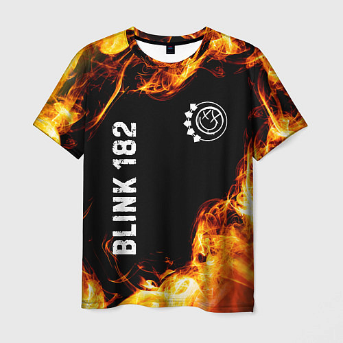 Мужская футболка Blink 182 и пылающий огонь / 3D-принт – фото 1