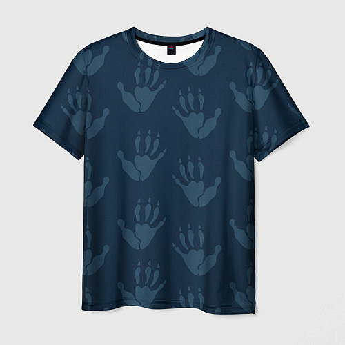 Мужская футболка Лапки опоссума синие / 3D-принт – фото 1