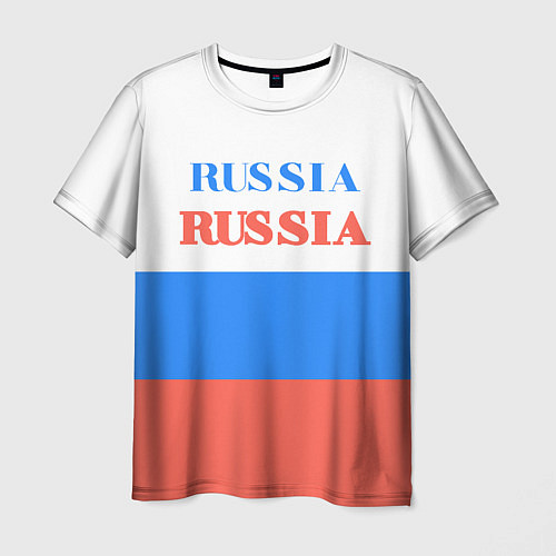 Мужская футболка Цвета флага России Russia / 3D-принт – фото 1