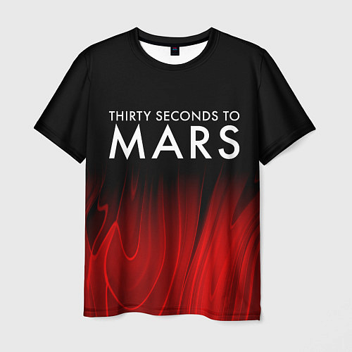 Мужская футболка Thirty Seconds to Mars red plasma / 3D-принт – фото 1