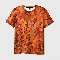 Футболка мужская Оранжевые кубы в абстракции, цвет: 3D-принт