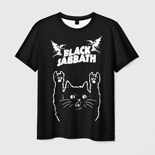 Мужская футболка Black Sabbath рок кот / 3D-принт – фото 1