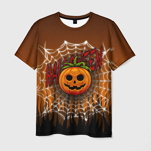 Мужская футболка Тыква-Паутина-Хэллоуин / 3D-принт – фото 1