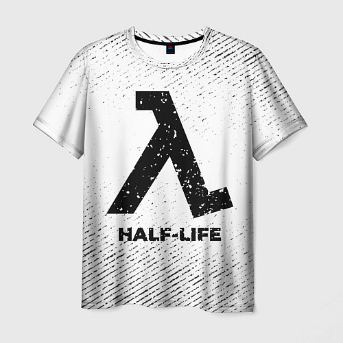 Мужская футболка Half-Life с потертостями на светлом фоне / 3D-принт – фото 1